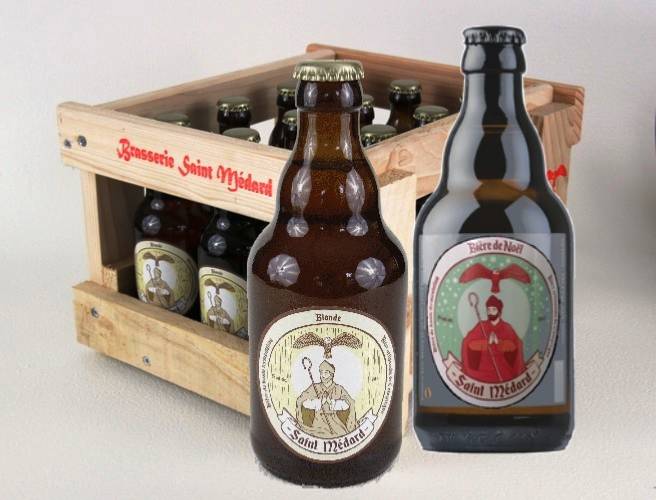 Coffret Bière Blonde/Bière de Noël 12 x 33cl Saint Médard