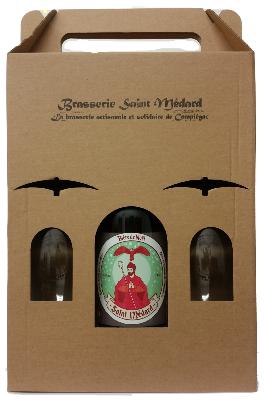 Coffret dégustation bière Saint Médard (1 bout. 75cl et 2 verres St Médard)
